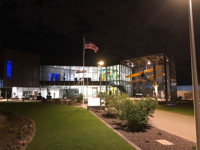 TB2 Memorial at night