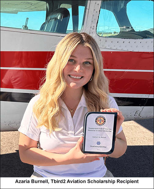 Thunderbird Field II Veterans Memorial, Inc. Awards Aviation Scholarship to Pima Community College Student